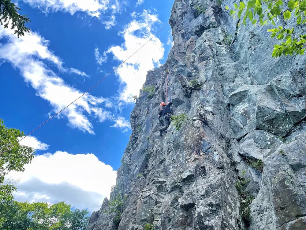 Outdoor rock climbing