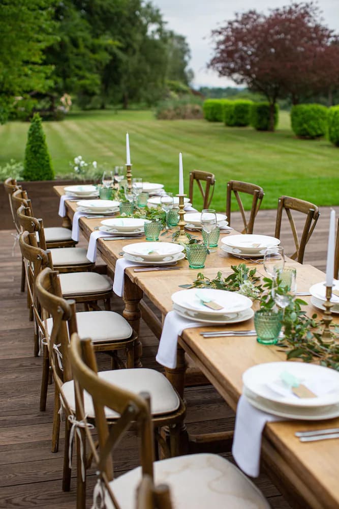 Outdoor banquet area