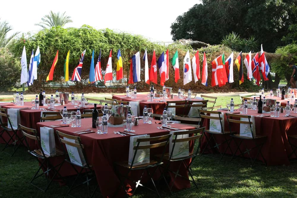 Outdoor banquet area