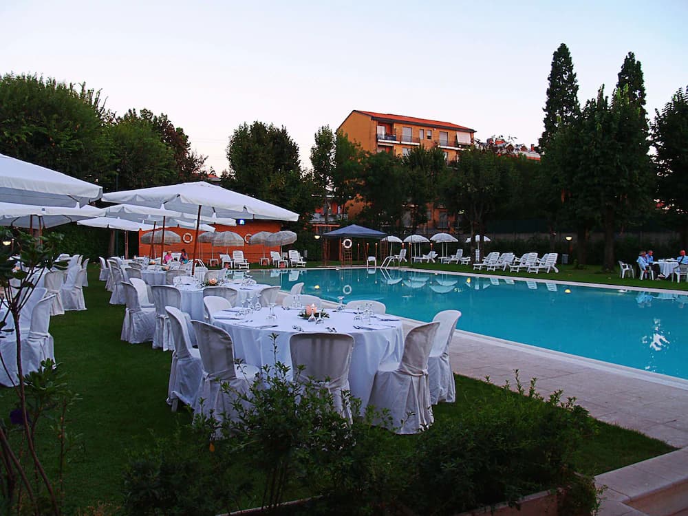 Outdoor banquet area