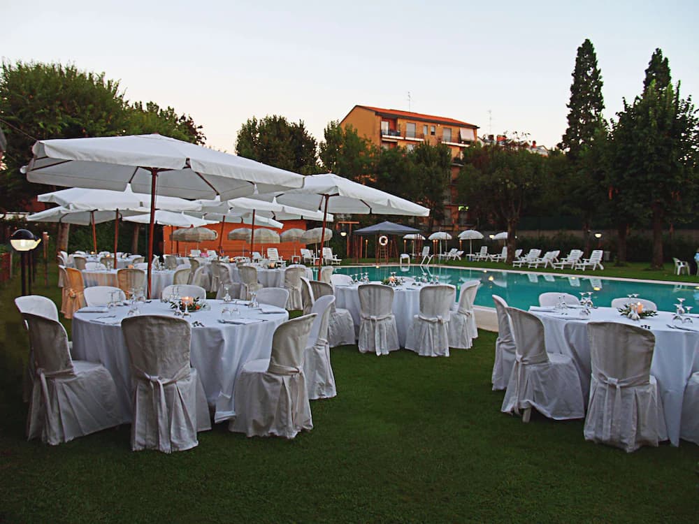 Outdoor banquet area