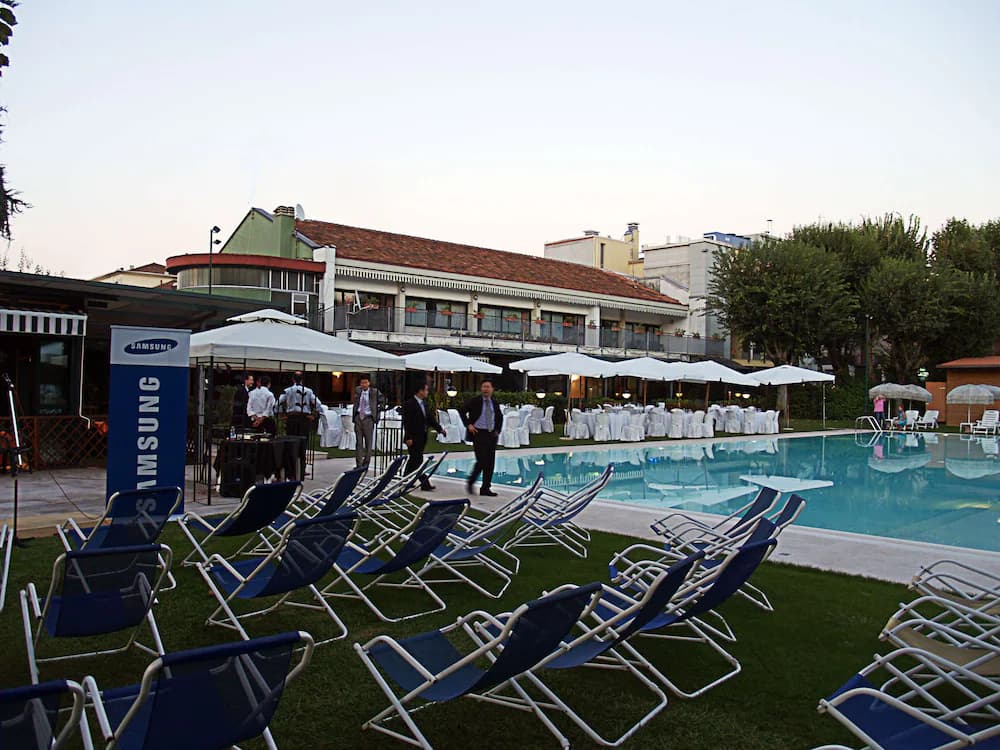 Outdoor banquet area