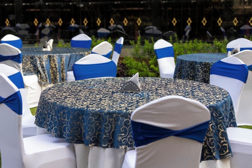 Outdoor banquet area