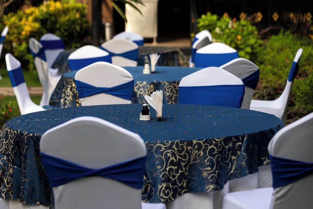 Outdoor banquet area