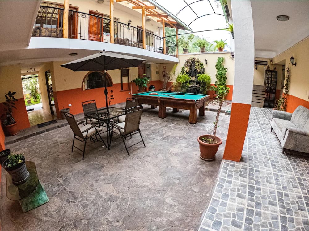 Outdoor banquet area
