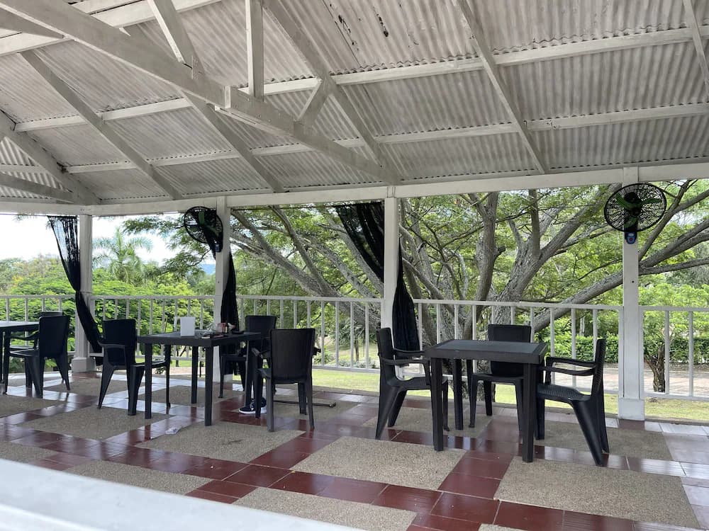 Outdoor banquet area