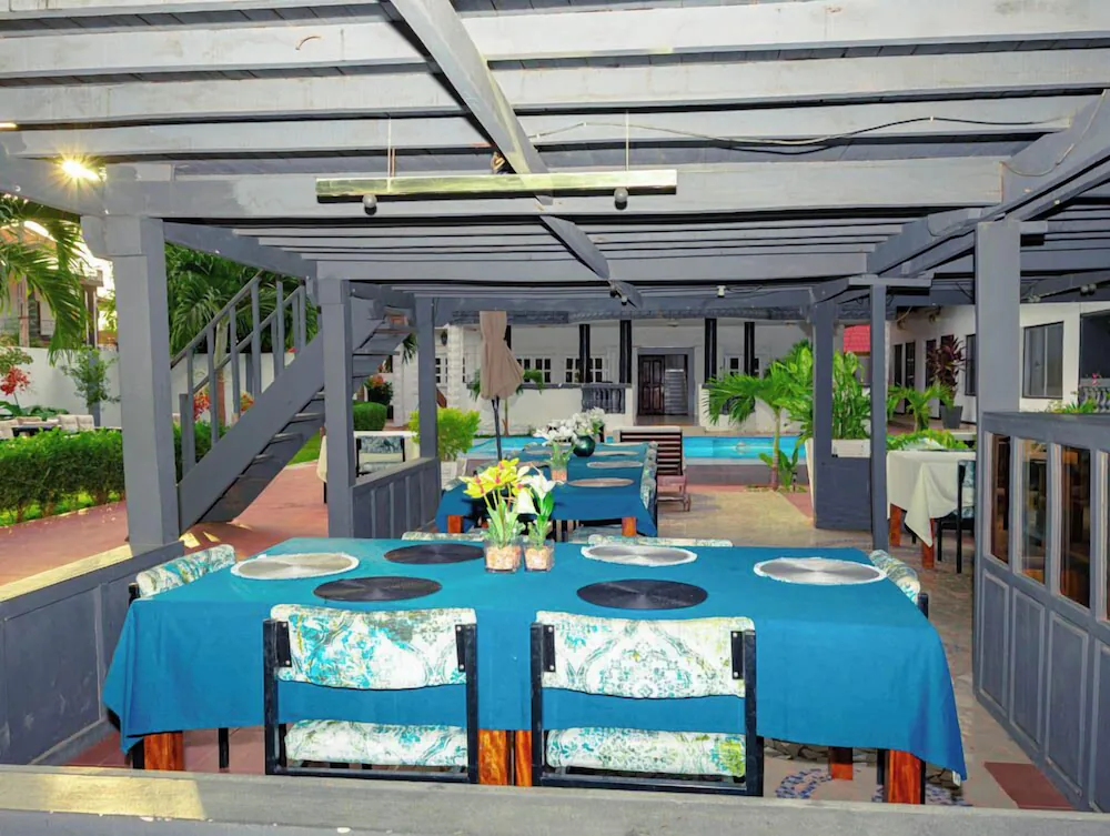 Outdoor banquet area