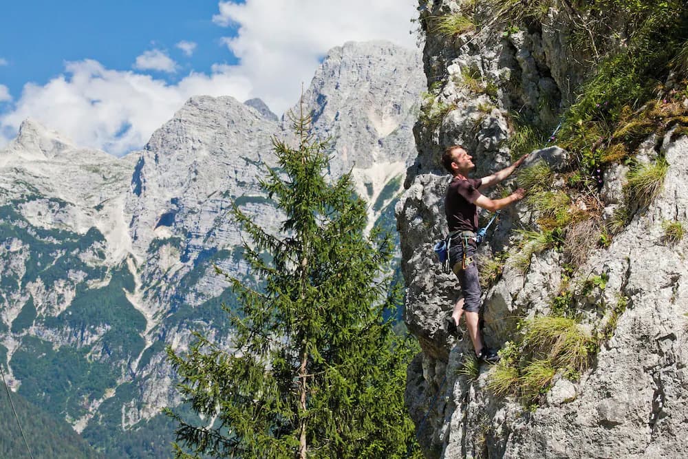 Outdoor rock climbing
