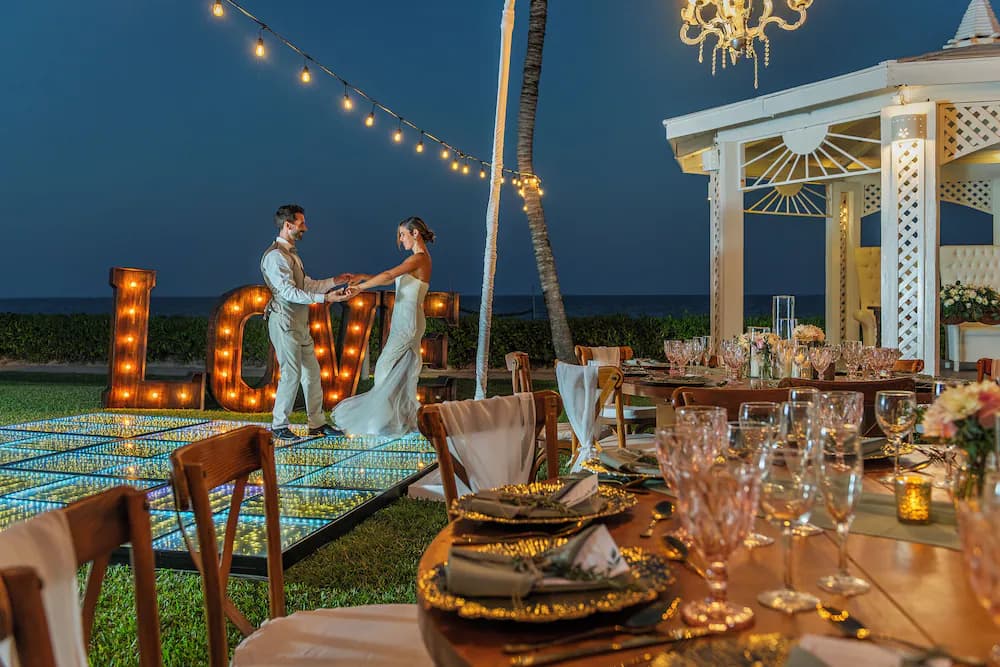 Outdoor wedding area