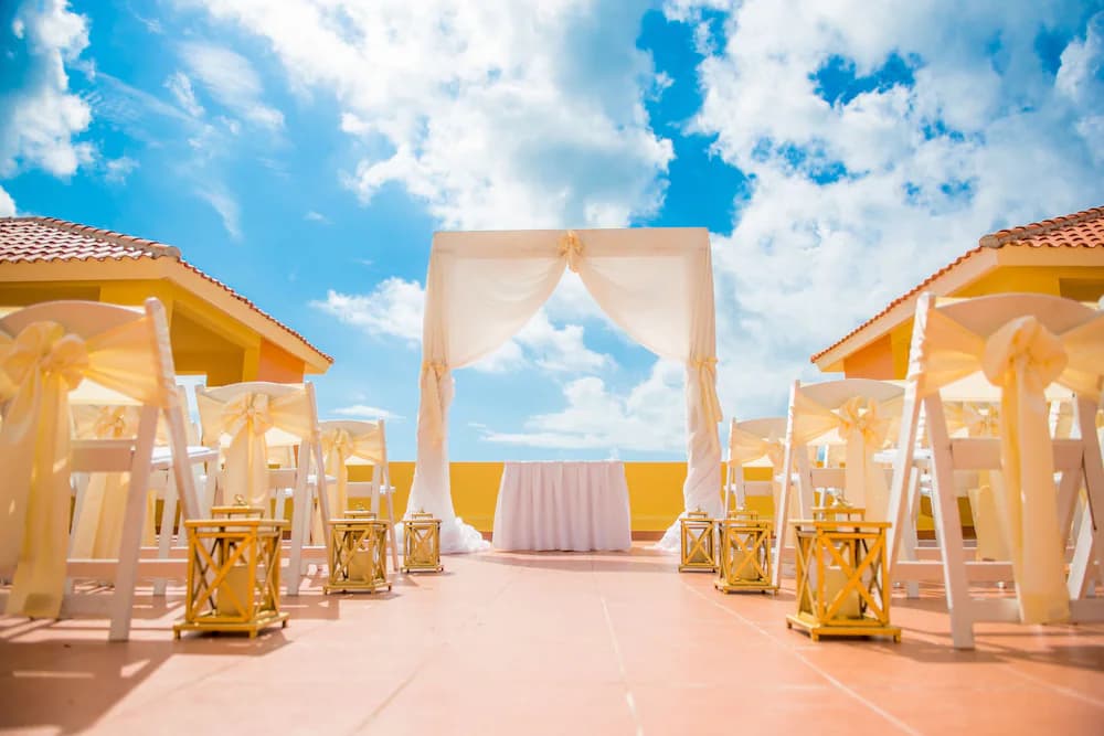 Outdoor wedding area