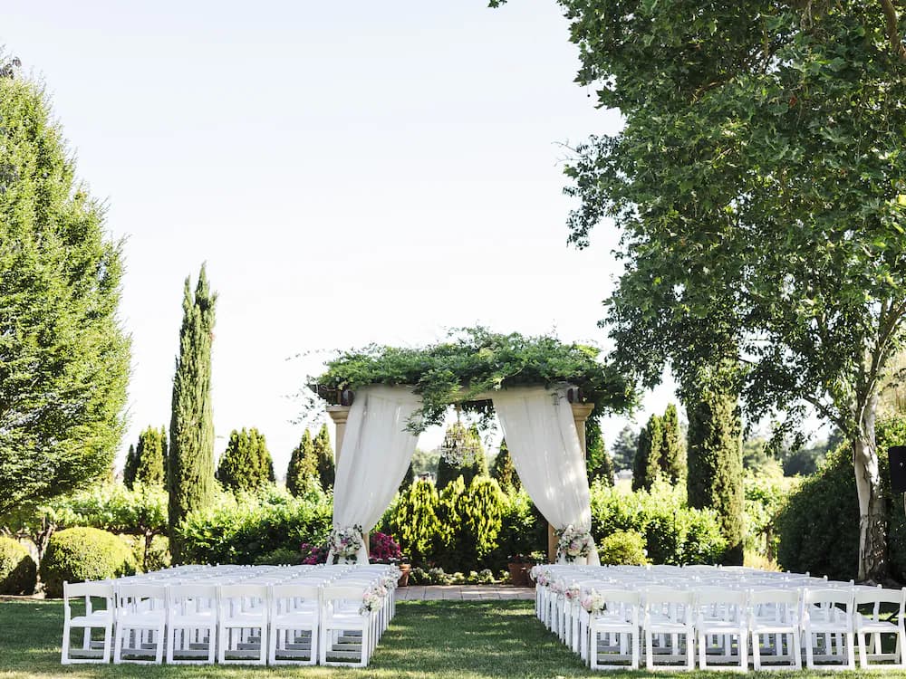 Outdoor wedding area