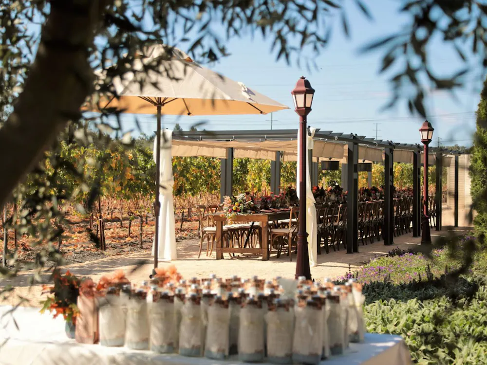 Outdoor banquet area