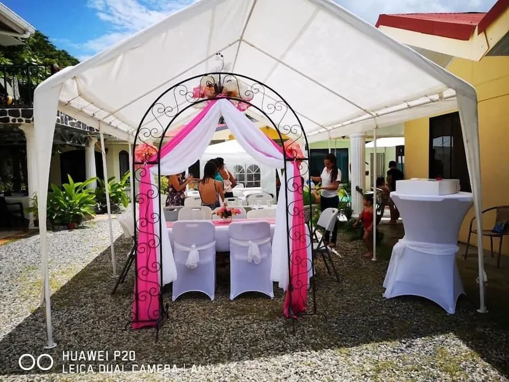 Outdoor banquet area