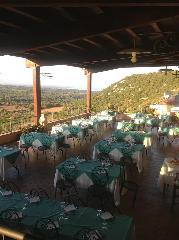 Outdoor banquet area