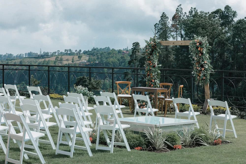 Outdoor wedding area