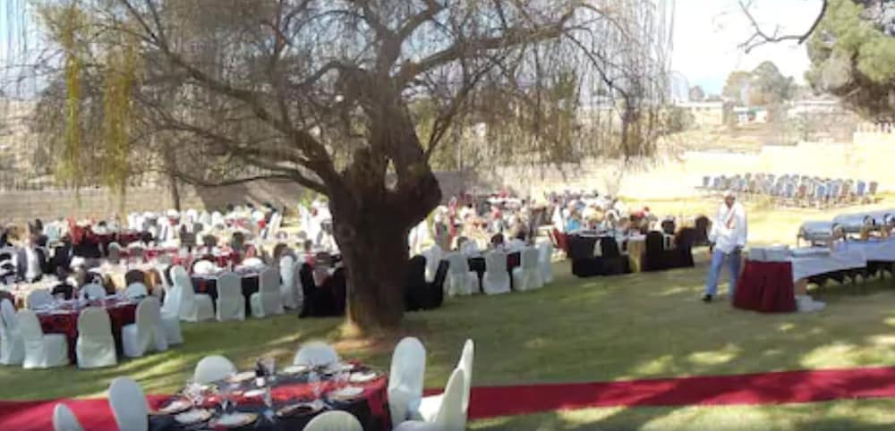 Outdoor banquet area