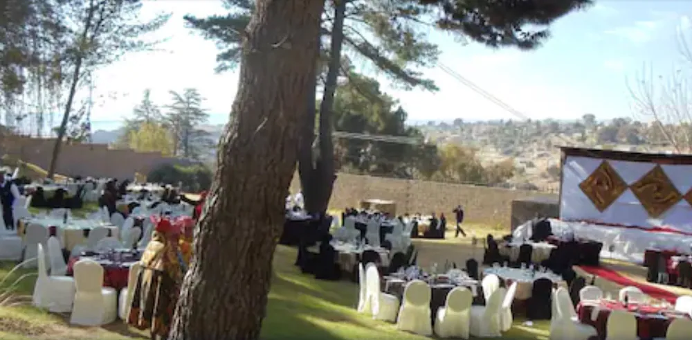 Outdoor banquet area
