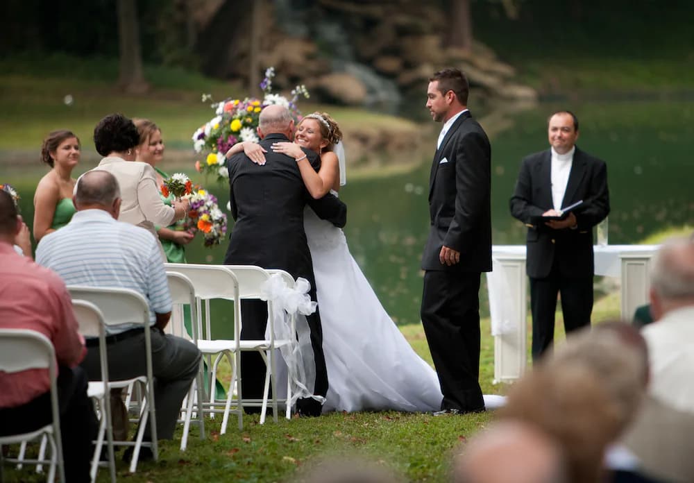 Outdoor wedding area