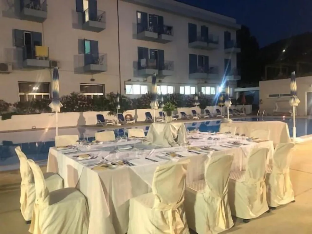 Outdoor banquet area