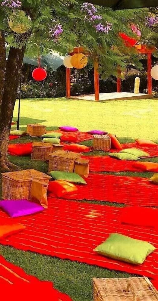 Outdoor banquet area