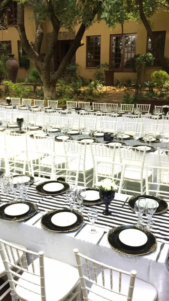 Outdoor banquet area