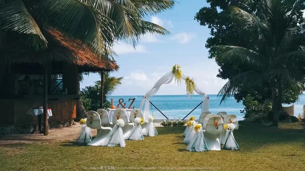 Outdoor banquet area