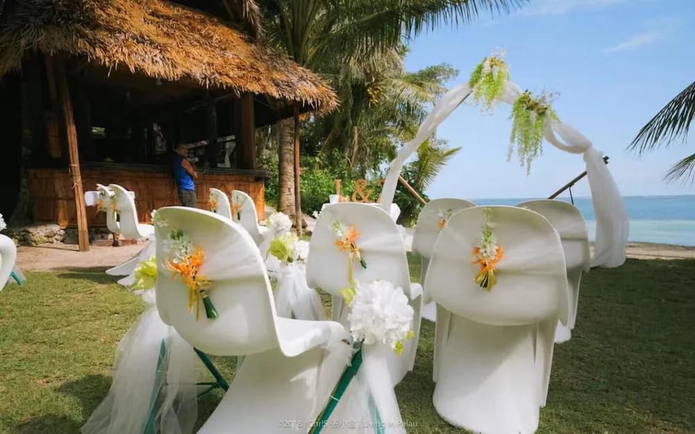 Outdoor banquet area