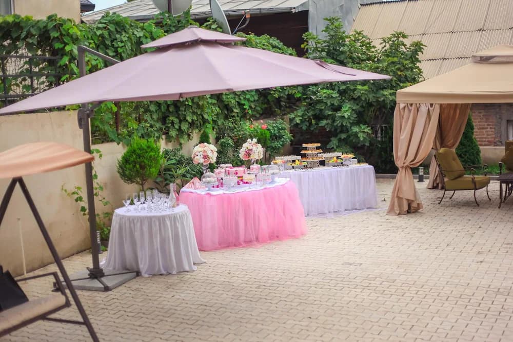 Outdoor banquet area