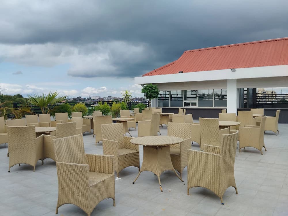 Outdoor banquet area