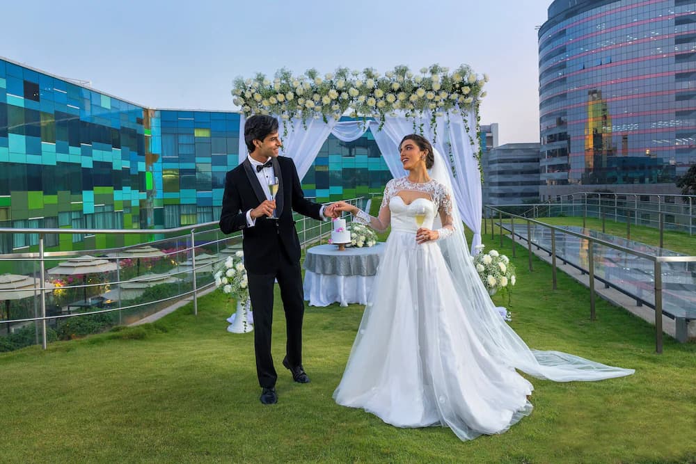 Outdoor wedding area