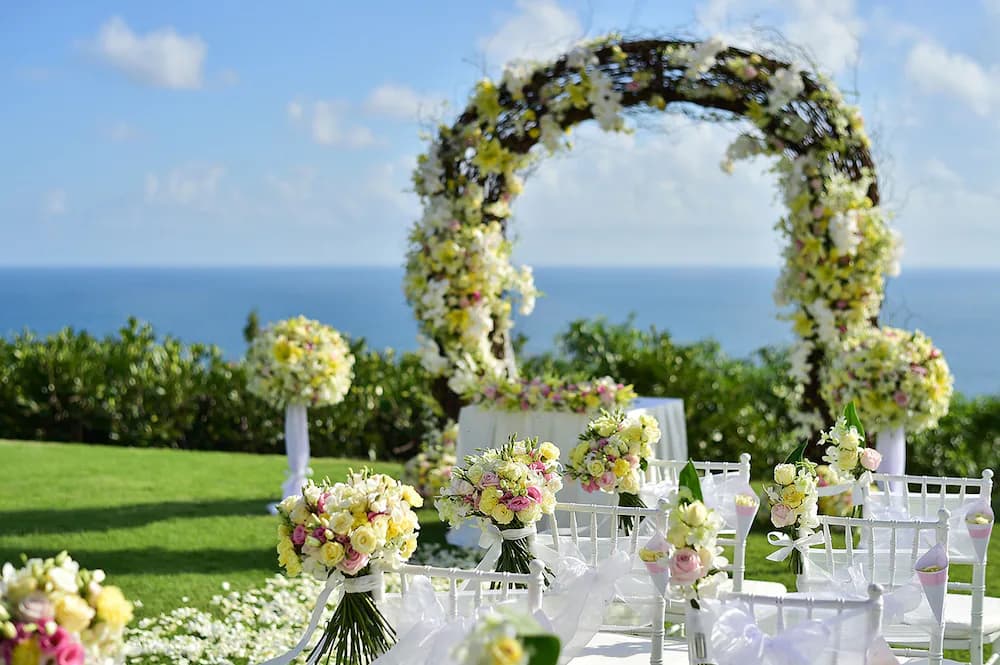 Outdoor wedding area