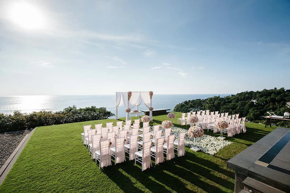 Outdoor wedding area