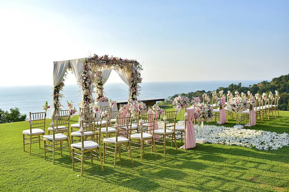 Outdoor wedding area