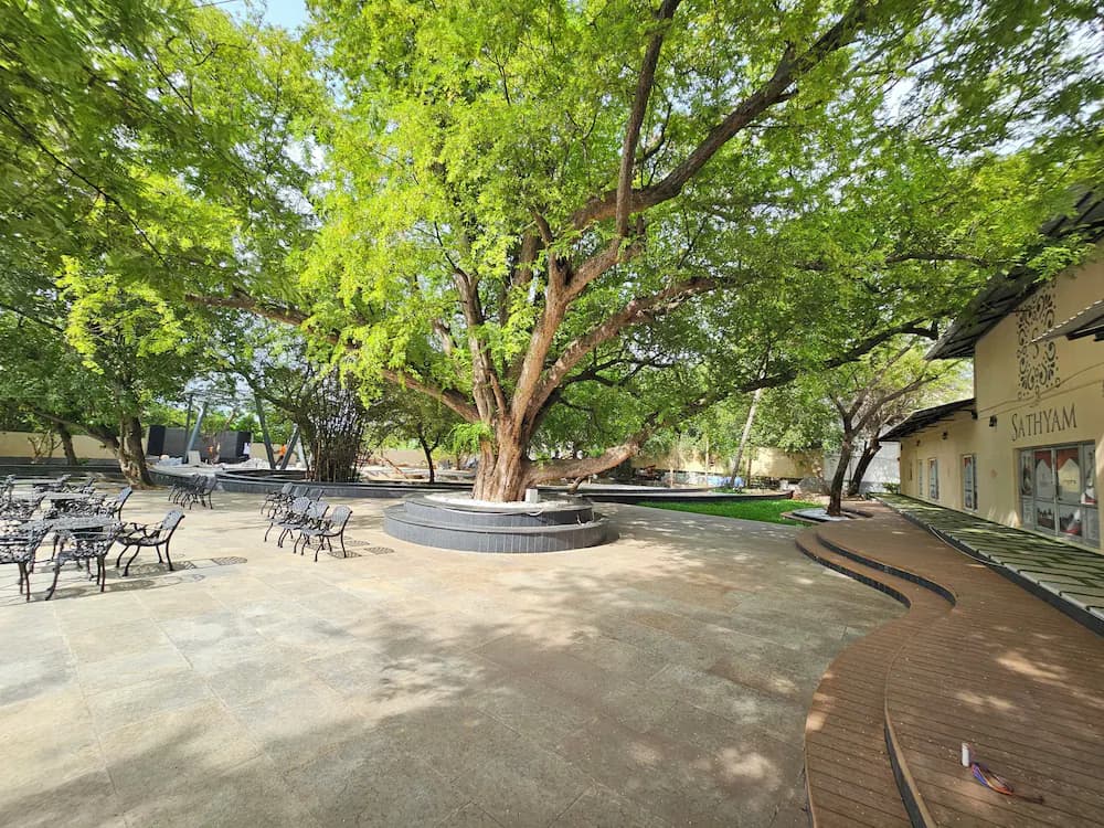 Outdoor banquet area