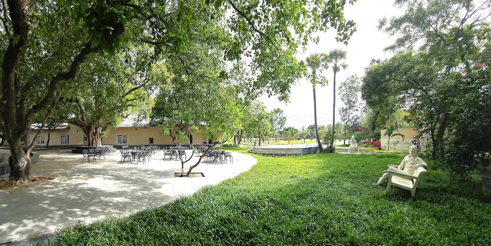 Outdoor banquet area