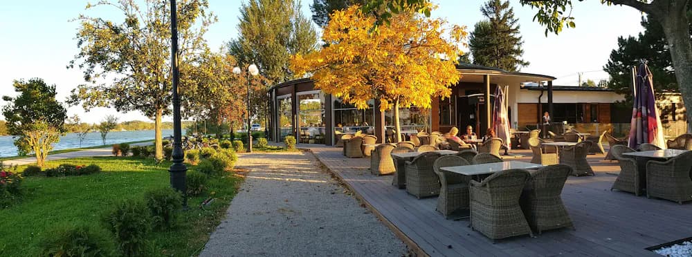 Outdoor banquet area
