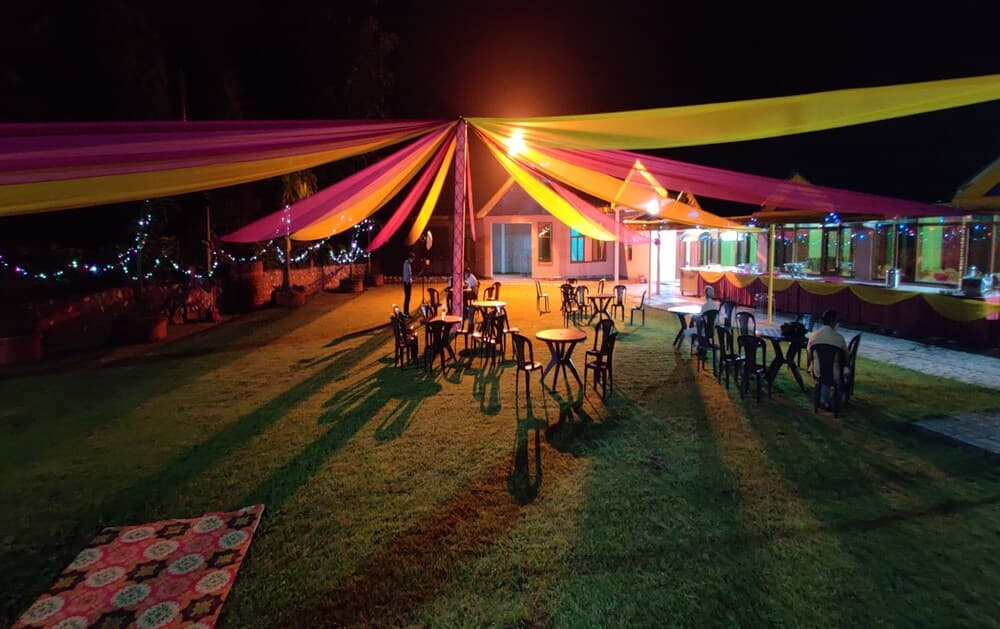 Outdoor banquet area