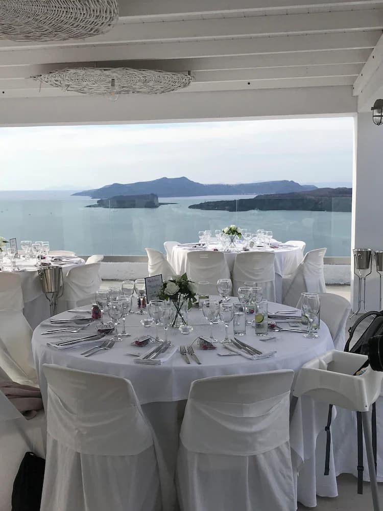 Outdoor banquet area