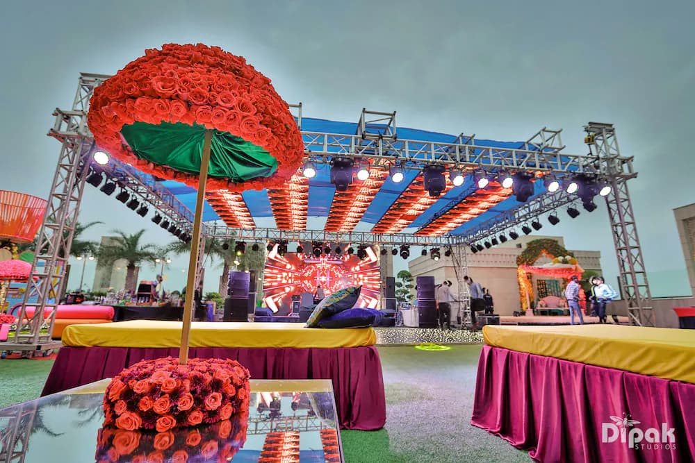 Outdoor banquet area