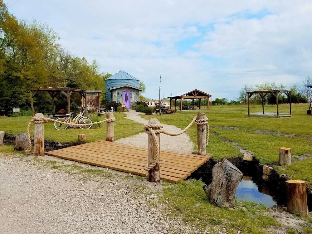 Outdoor banquet area