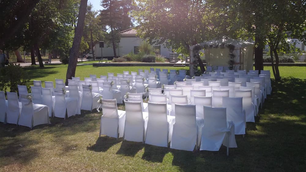 Outdoor wedding area