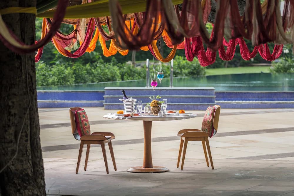 Outdoor banquet area
