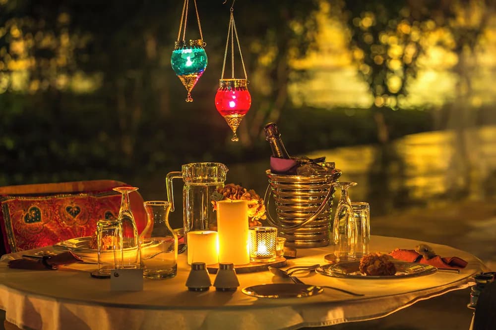 Outdoor banquet area
