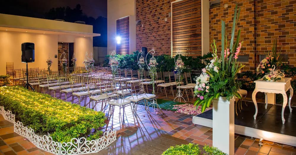 Outdoor banquet area