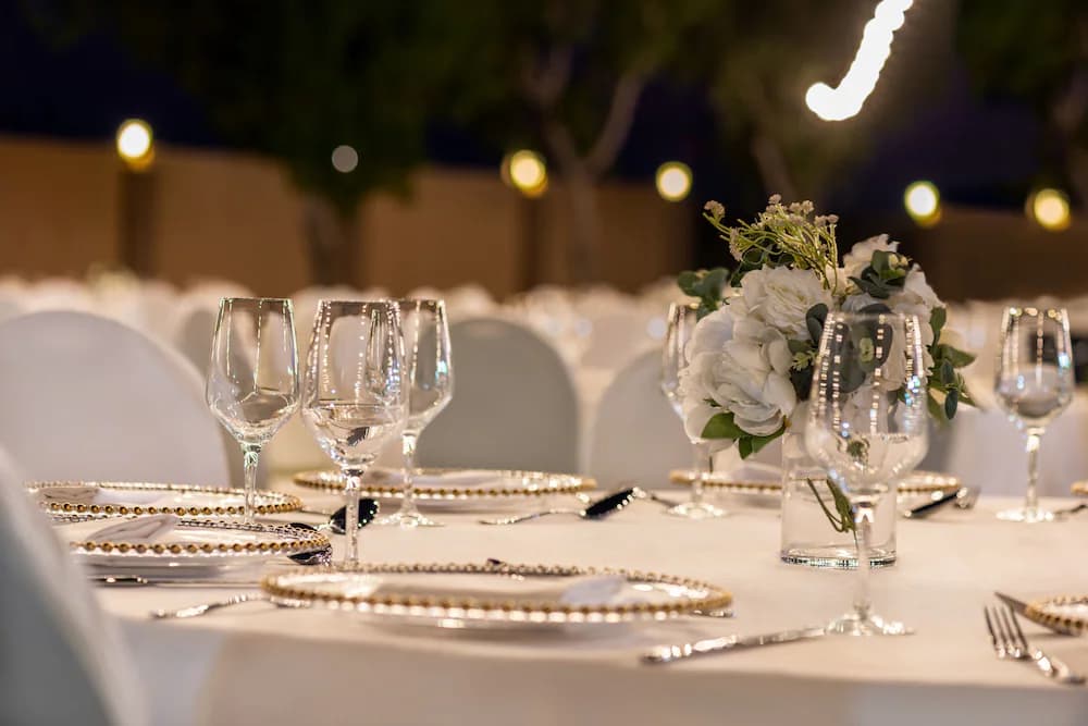 Outdoor banquet area