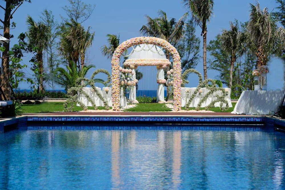 Outdoor wedding area