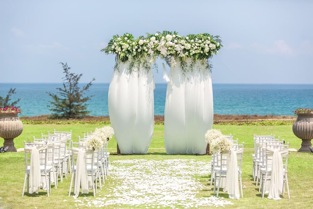 Outdoor wedding area