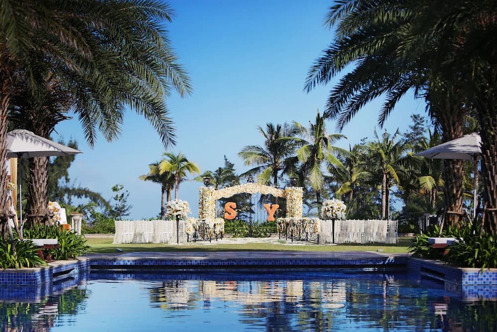 Outdoor wedding area