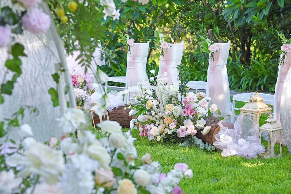 Outdoor wedding area