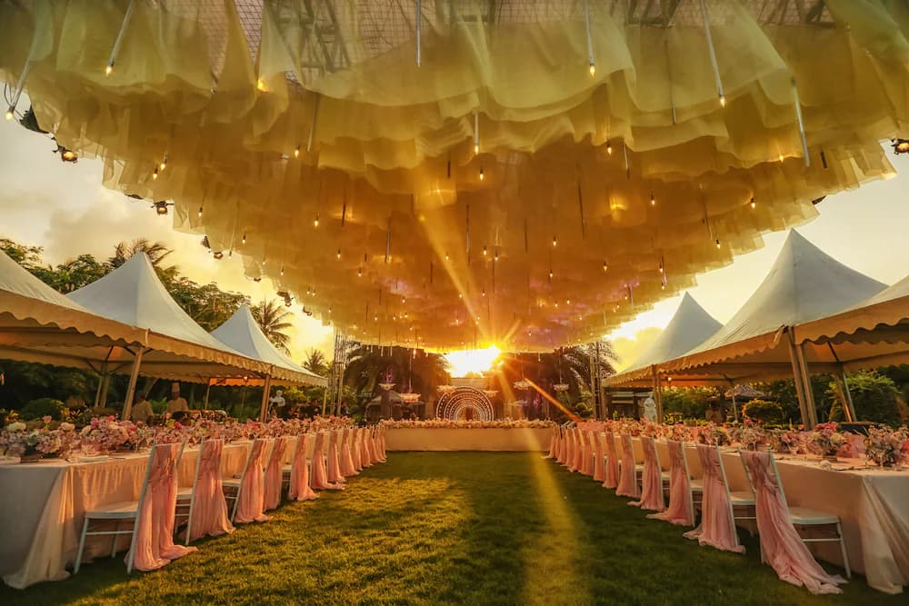 Outdoor wedding area